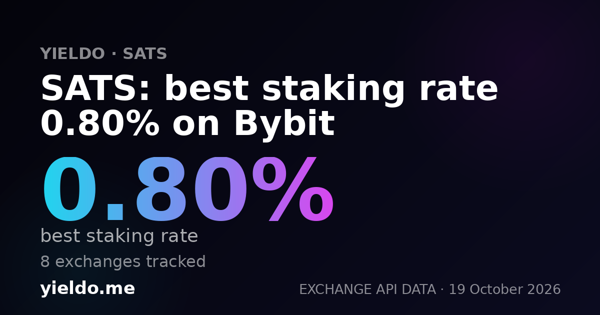 SATS: best staking rate 0.80% on Bybit