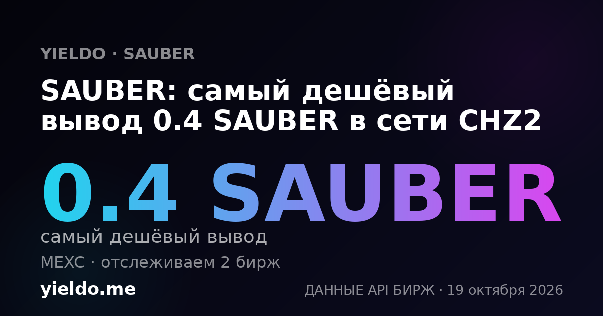 SAUBER: самый дешёвый вывод 0.4 SAUBER в сети CHZ2