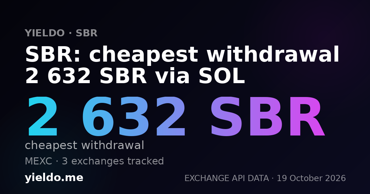 SBR: cheapest withdrawal 2 632 SBR via SOL