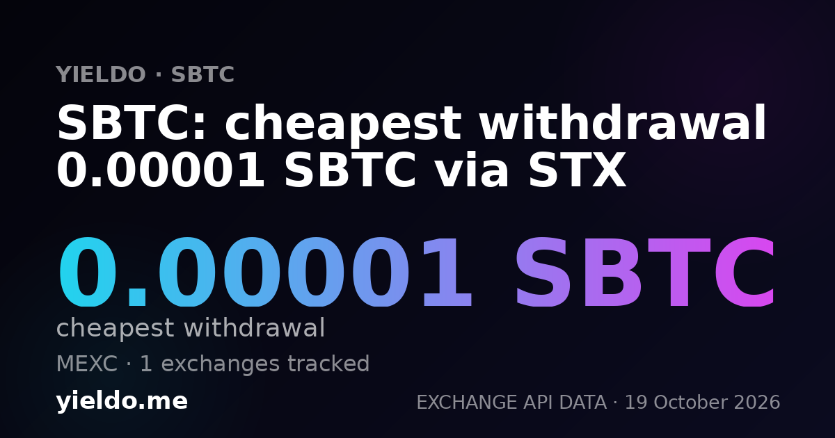 SBTC: cheapest withdrawal 0.00001 SBTC via STX