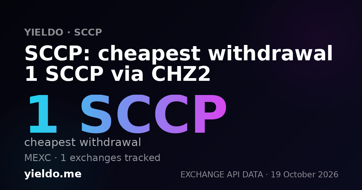 SCCP: cheapest withdrawal 1 SCCP via CHZ2