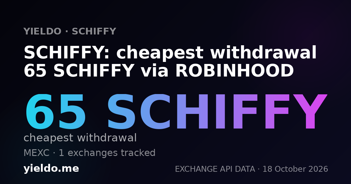 SCHIFFY: cheapest withdrawal 65 SCHIFFY via ROBINHOOD