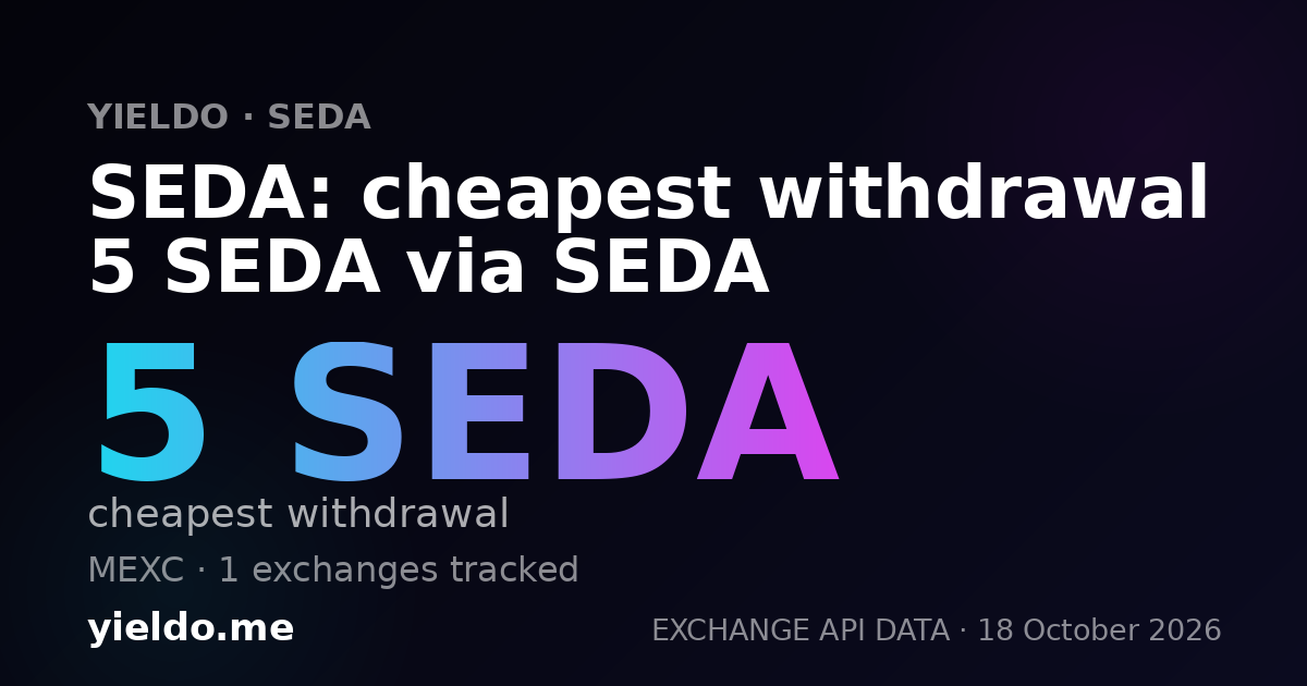 SEDA: cheapest withdrawal 5 SEDA via SEDA
