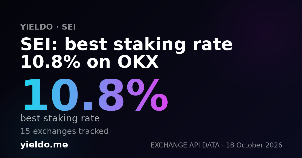 SEI: best staking rate 10.8% on OKX