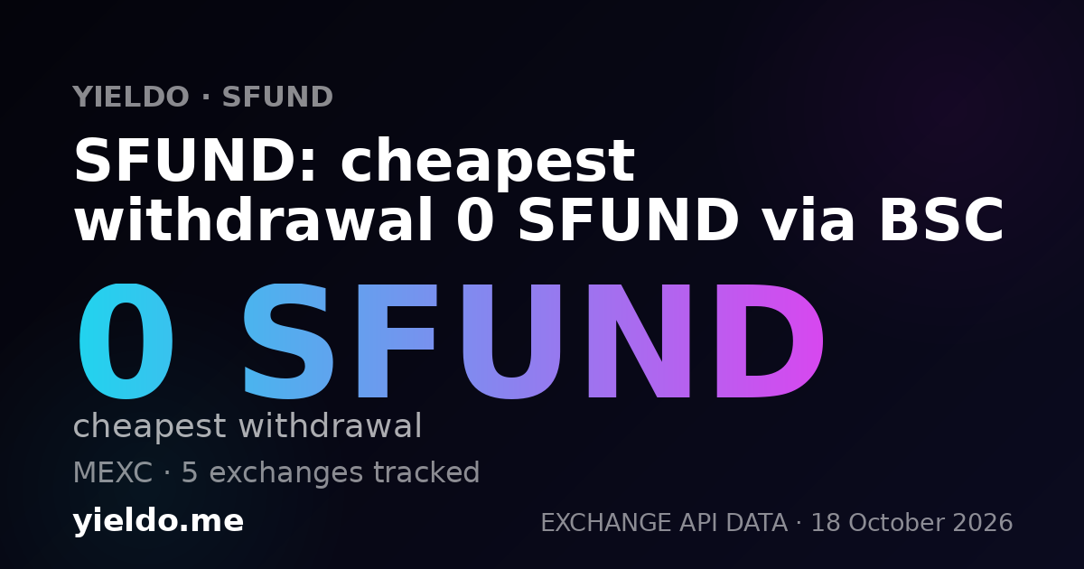 SFUND: cheapest withdrawal 0 SFUND via BSC