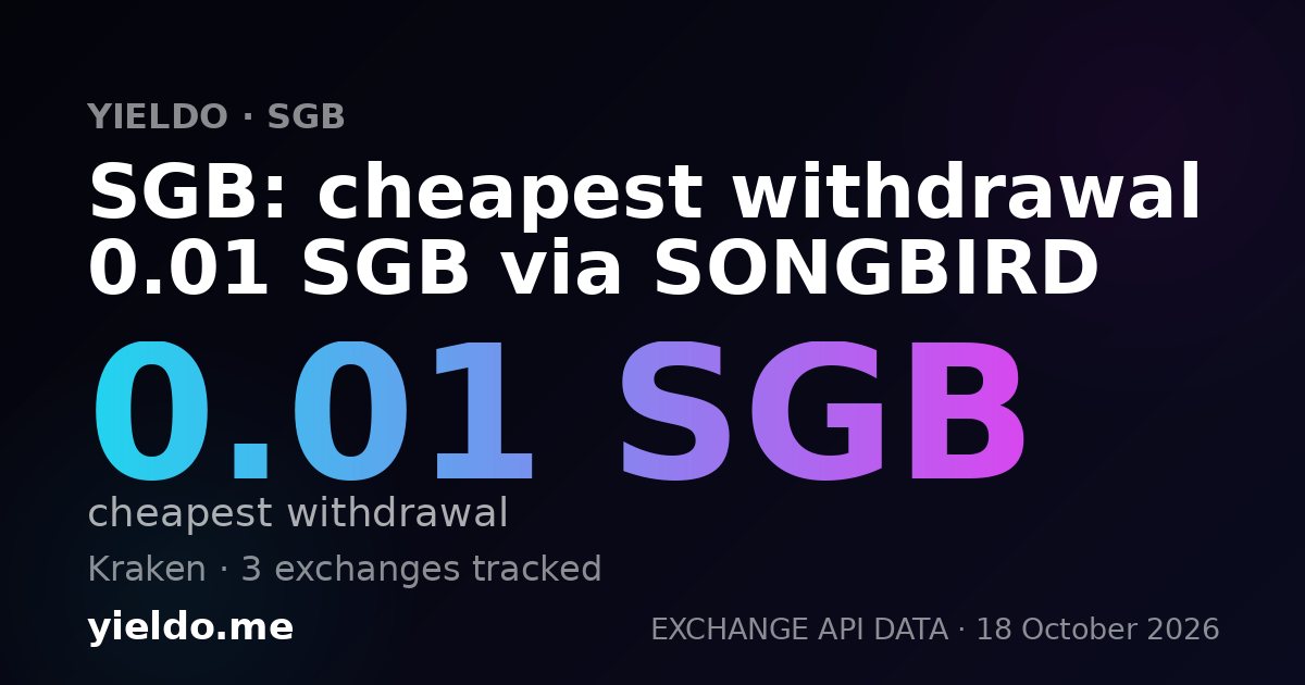 SGB: cheapest withdrawal 0.01 SGB via SONGBIRD