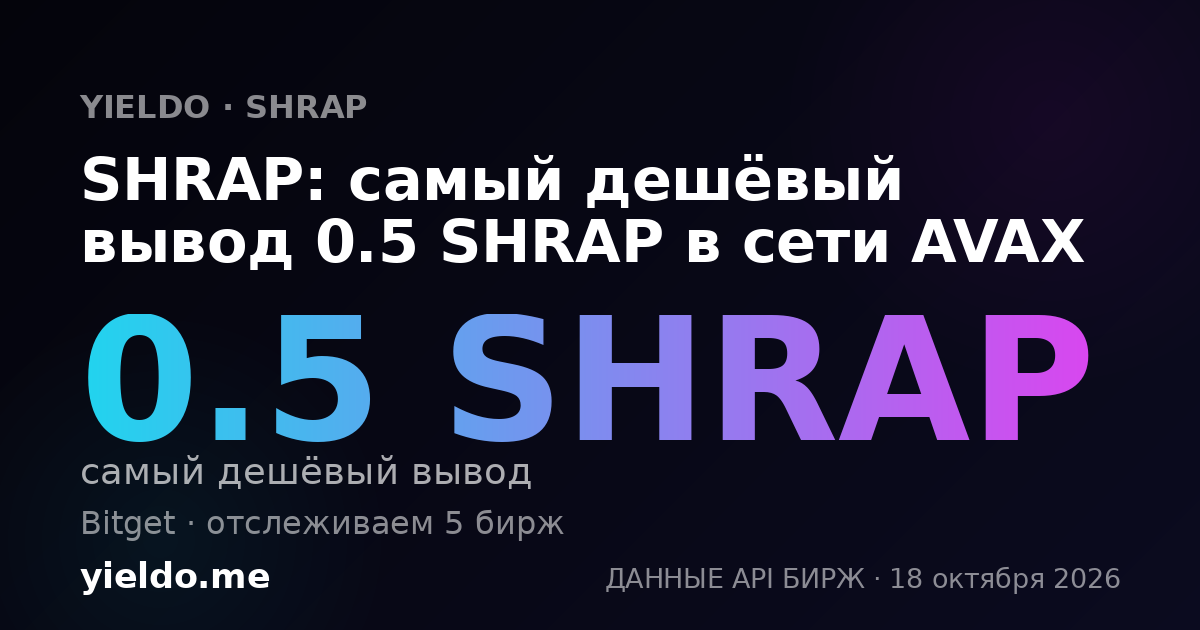 SHRAP: самый дешёвый вывод 0.5 SHRAP в сети AVAX