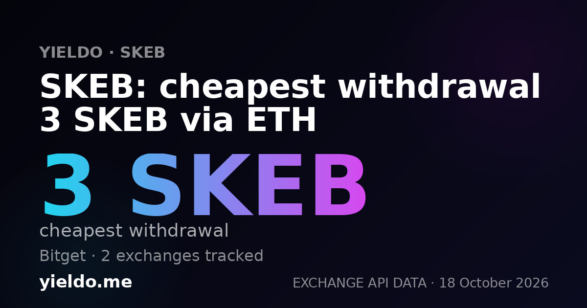 SKEB: cheapest withdrawal 3 SKEB via ETH