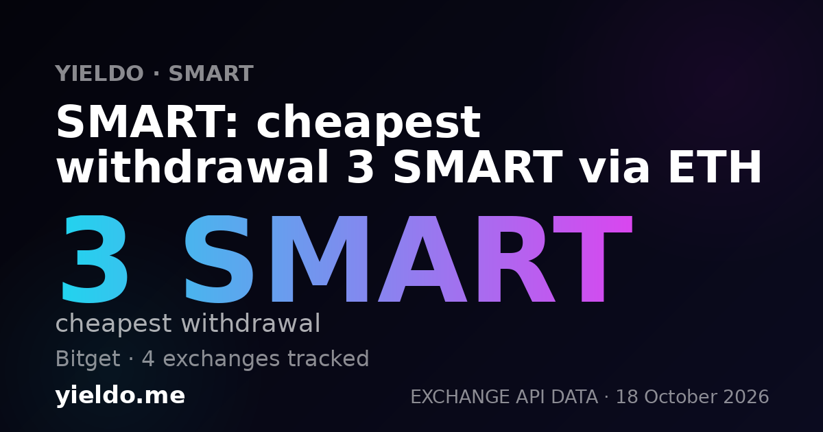 SMART: cheapest withdrawal 3 SMART via ETH
