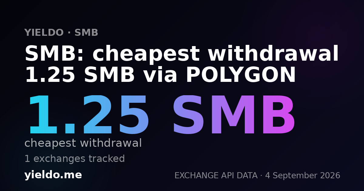 SMB: cheapest withdrawal 1.25 SMB via POLYGON
