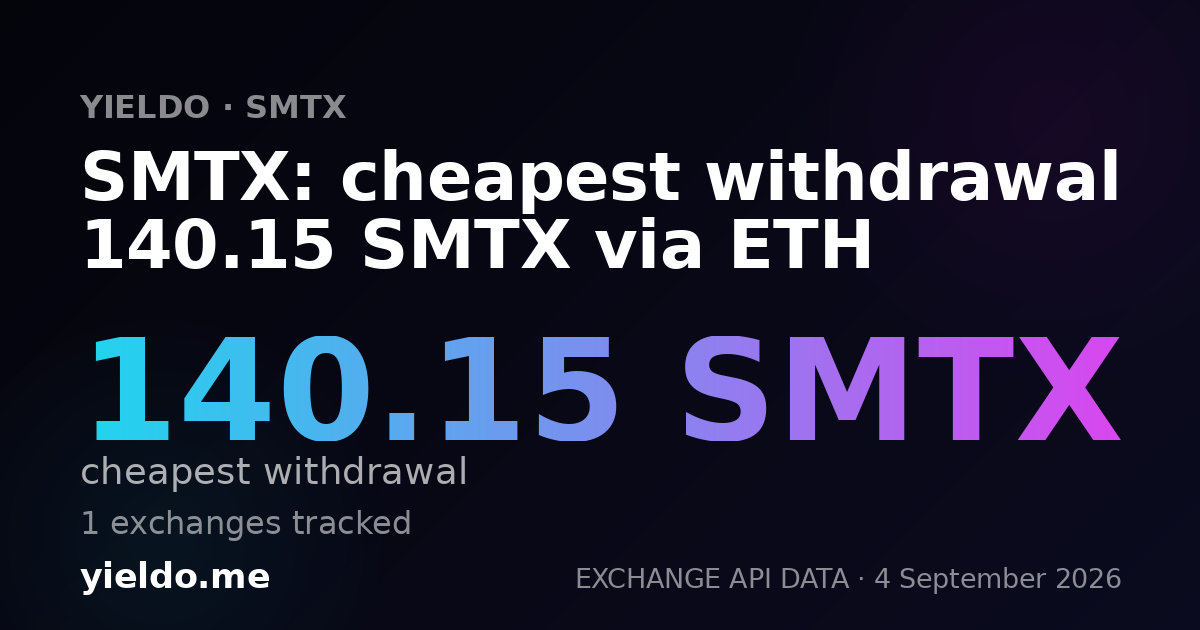 SMTX: cheapest withdrawal 140.15 SMTX via ETH