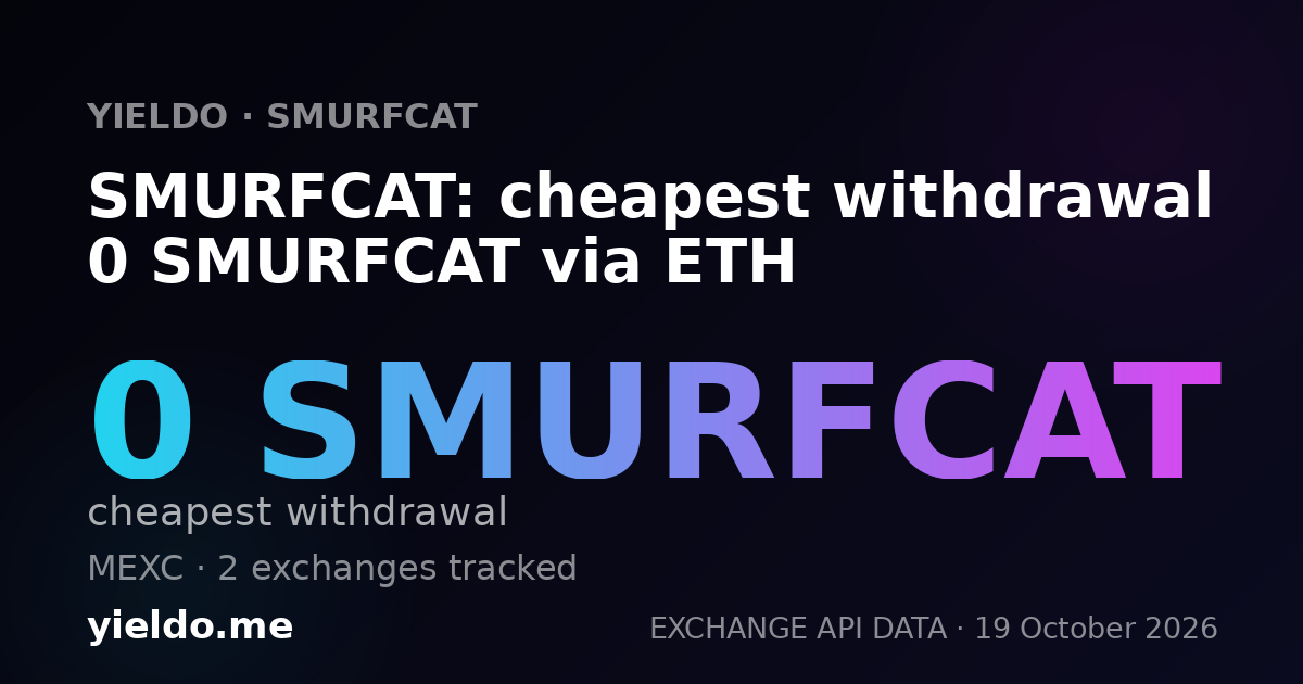 SMURFCAT: cheapest withdrawal 0 SMURFCAT via ETH