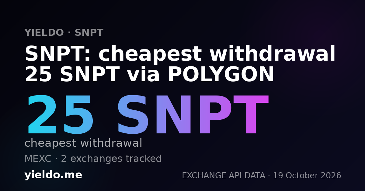 SNPT: cheapest withdrawal 25 SNPT via POLYGON