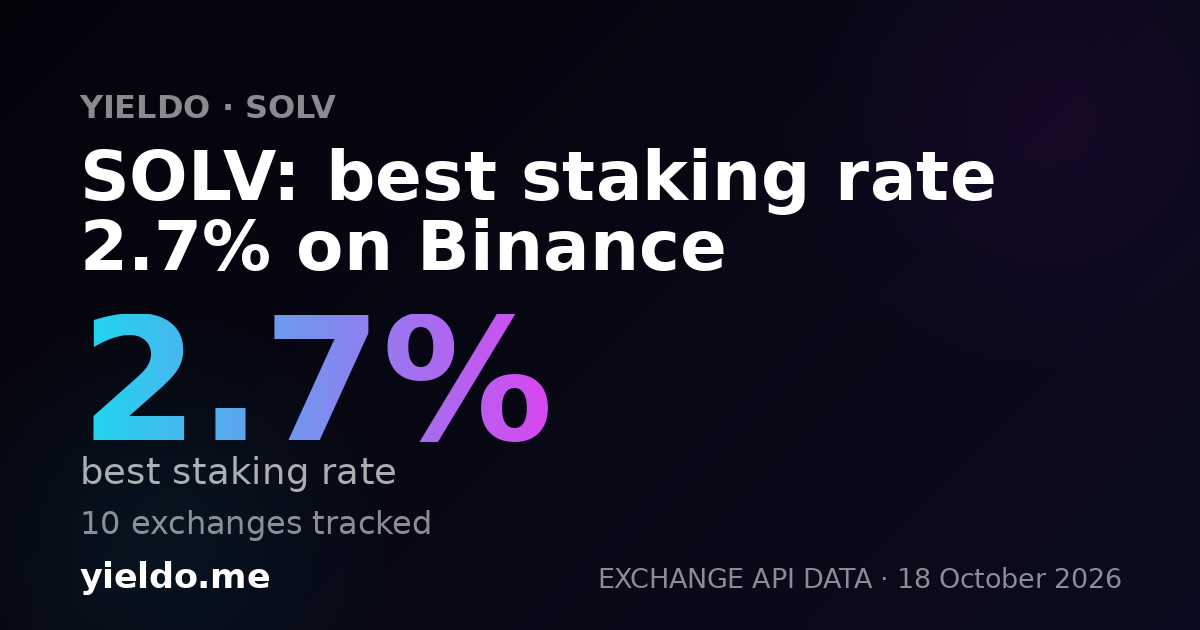 SOLV: best staking rate 2.4% on Binance