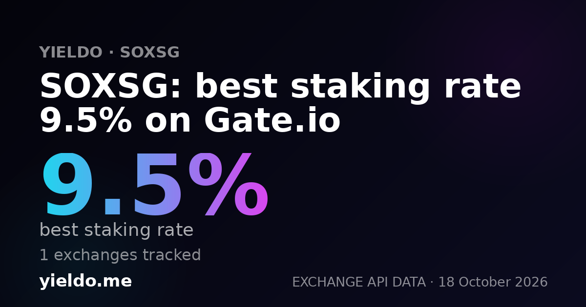SOXSG: best staking rate 5.1% on Gate.io