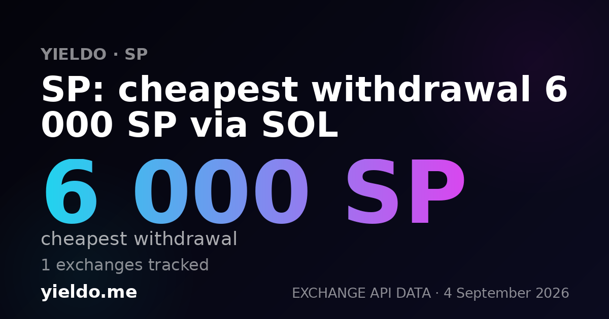 SP: cheapest withdrawal 6 000 SP via SOL