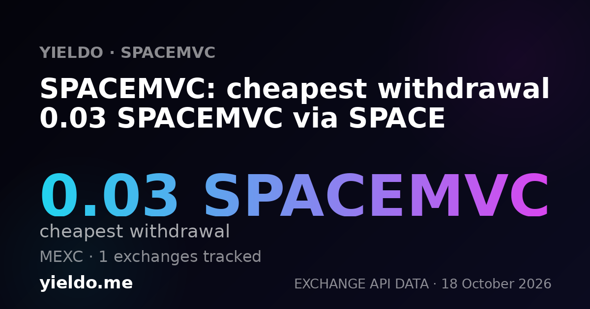 SPACEMVC: cheapest withdrawal 0.03 SPACEMVC via SPACE