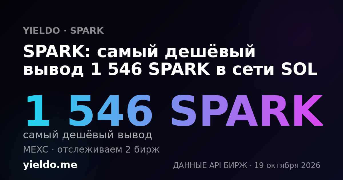 SPARK: самый дешёвый вывод 1 546 SPARK в сети SOL