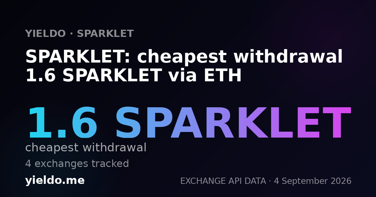 SPARKLET: cheapest withdrawal 1.6 SPARKLET via ETH
