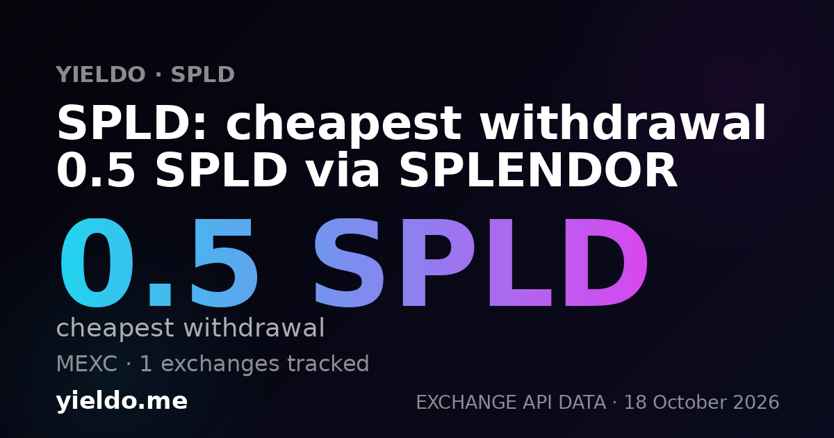 SPLD: cheapest withdrawal 0.5 SPLD via SPLENDOR