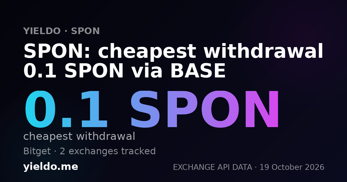 SPON: cheapest withdrawal 0.1 SPON via BASE