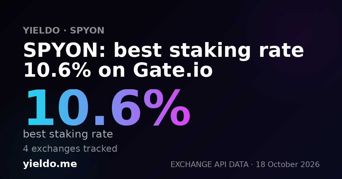 SPYON: best staking rate 6.3% on Gate.io