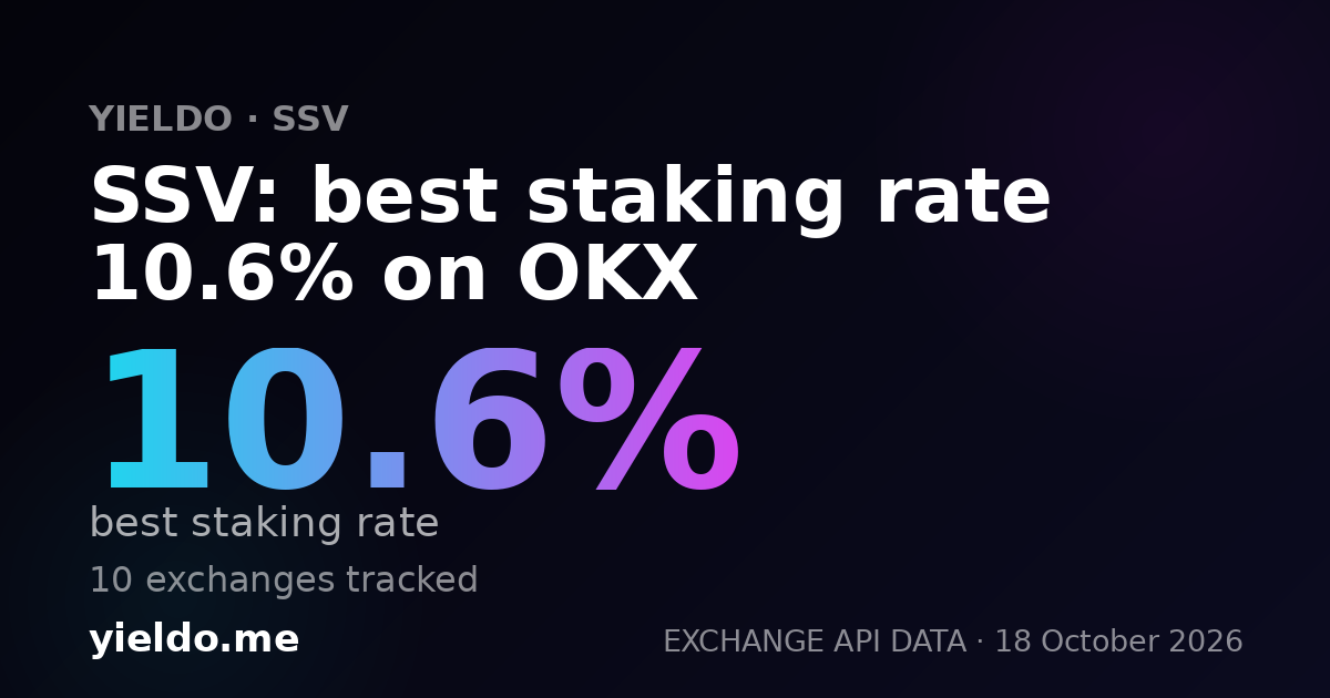 SSV: best staking rate 10.6% on OKX