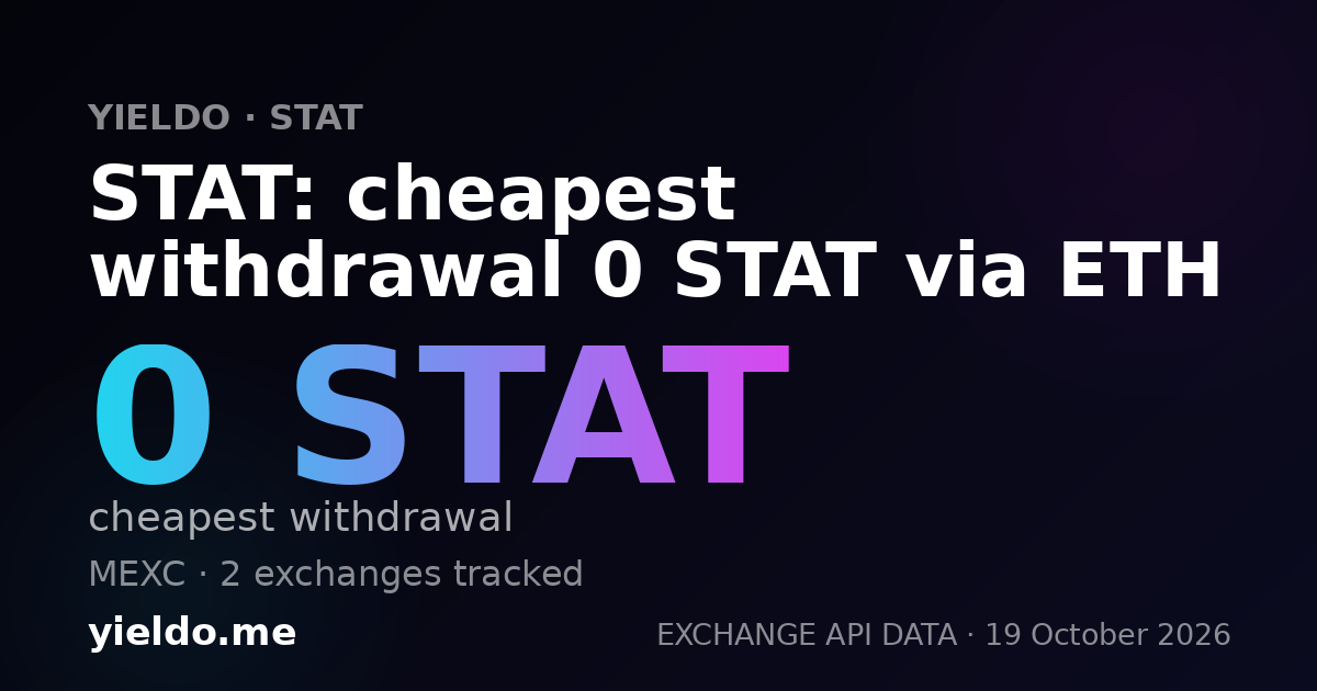 STAT: cheapest withdrawal 0 STAT via ETH