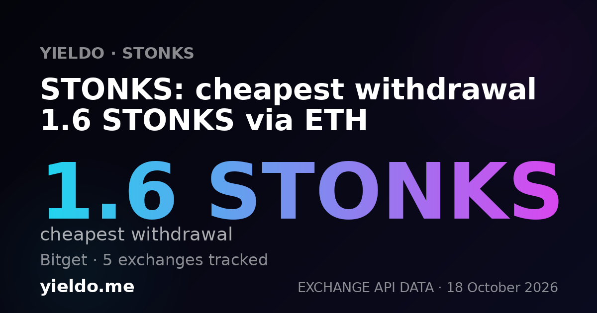 STONKS: cheapest withdrawal 1.6 STONKS via ETH