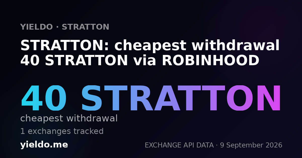 STRATTON: cheapest withdrawal 40 STRATTON via ROBINHOOD