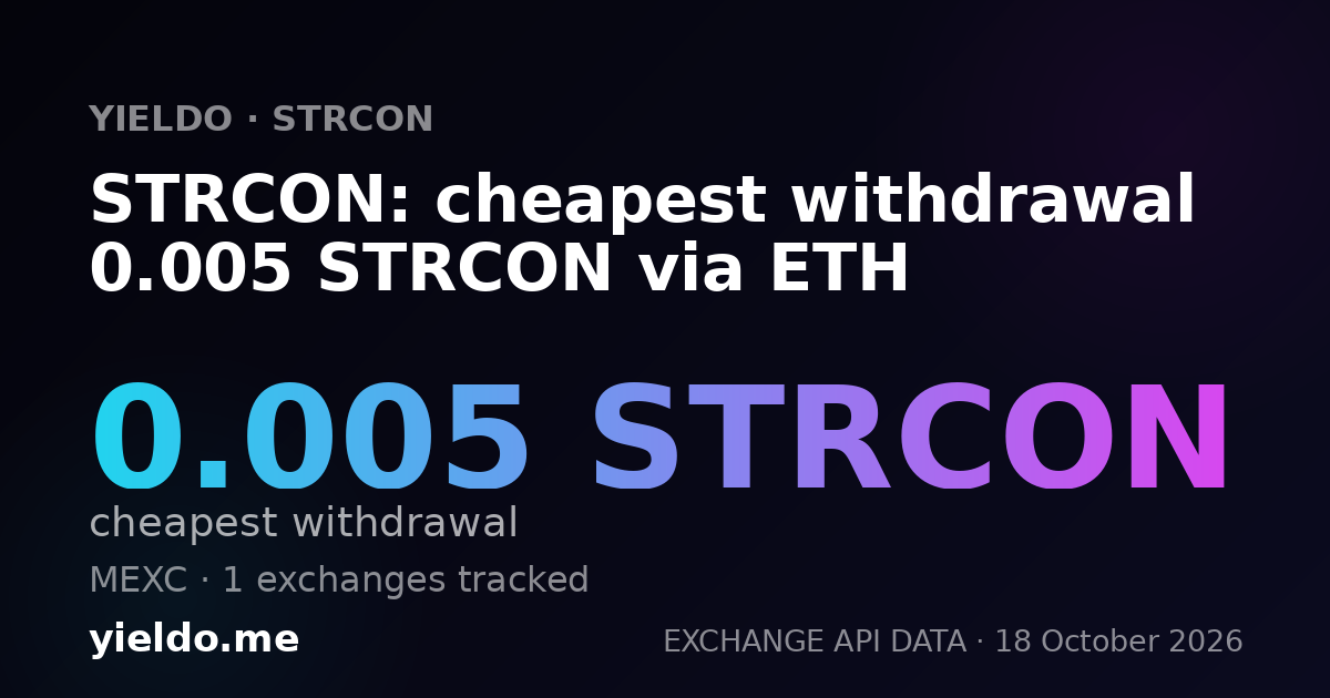 STRCON: cheapest withdrawal 0.005 STRCON via ETH