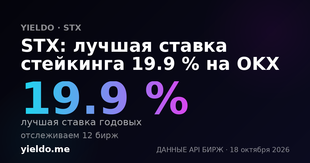 STX: лучшая ставка стейкинга 19.9 % на OKX