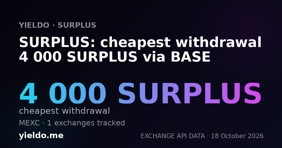 SURPLUS: cheapest withdrawal 4 000 SURPLUS via BASE