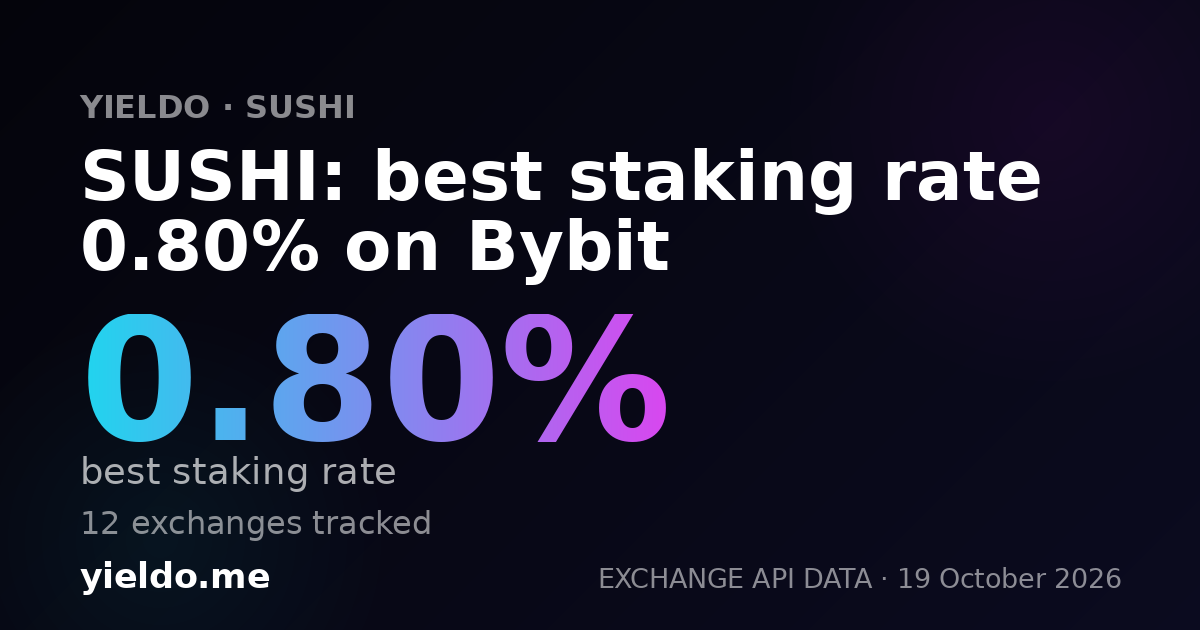 SUSHI: best staking rate 0.80% on Bybit