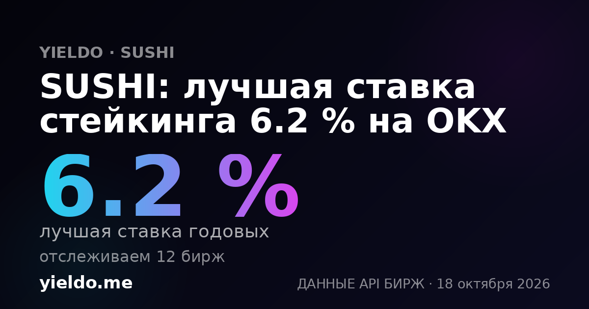 SUSHI: лучшая ставка стейкинга 6.2 % на OKX