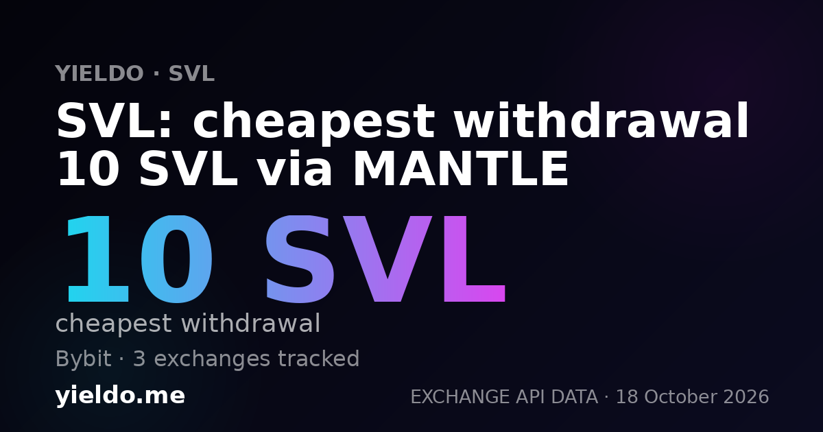 SVL: cheapest withdrawal 10 SVL via MANTLE