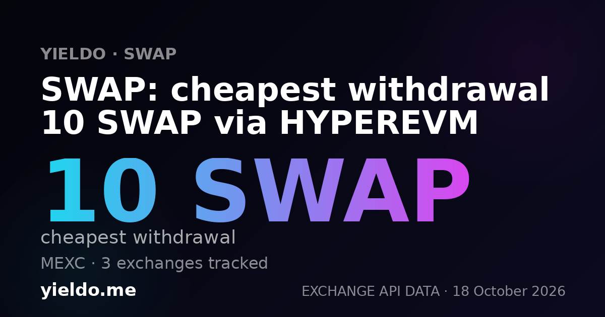 SWAP: cheapest withdrawal 10 SWAP via HYPEREVM