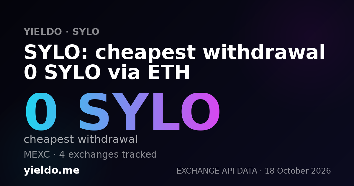 SYLO: cheapest withdrawal 0 SYLO via ETH
