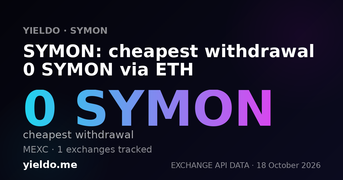 SYMON: cheapest withdrawal 0 SYMON via ETH