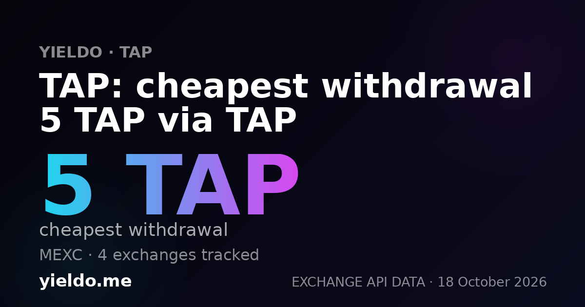 TAP: cheapest withdrawal 5 TAP via TAP