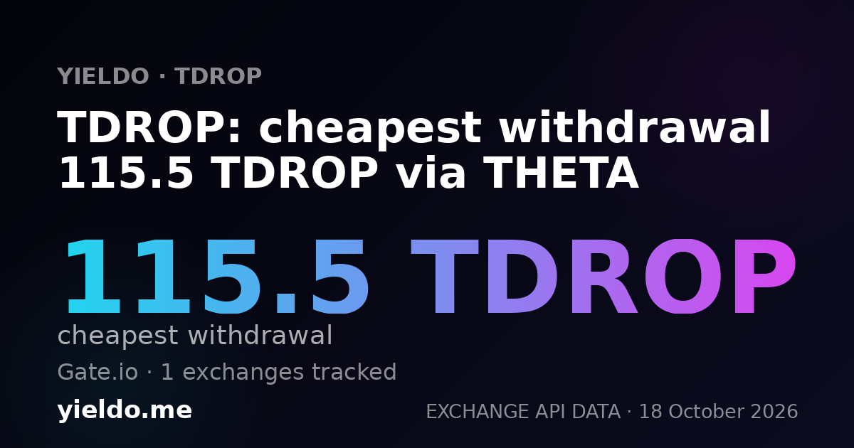 TDROP: cheapest withdrawal 115.5 TDROP via THETA