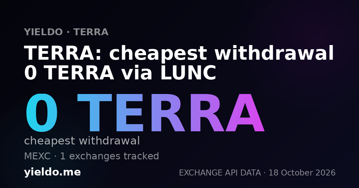 TERRA: cheapest withdrawal 0 TERRA via LUNC
