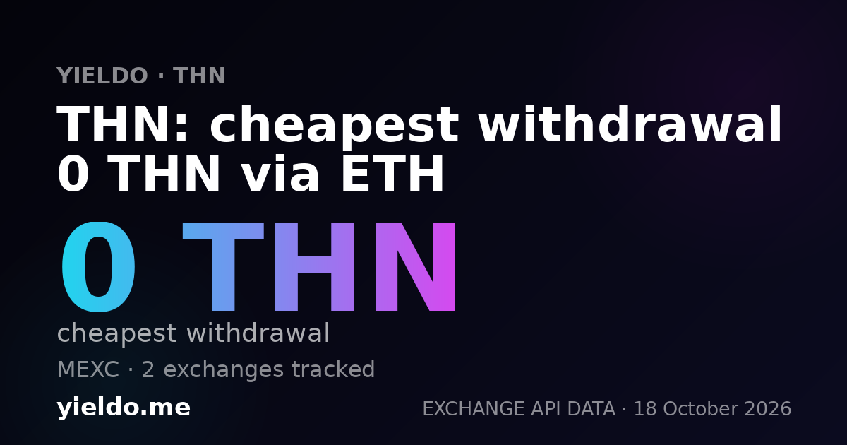 THN: cheapest withdrawal 0 THN via ETH