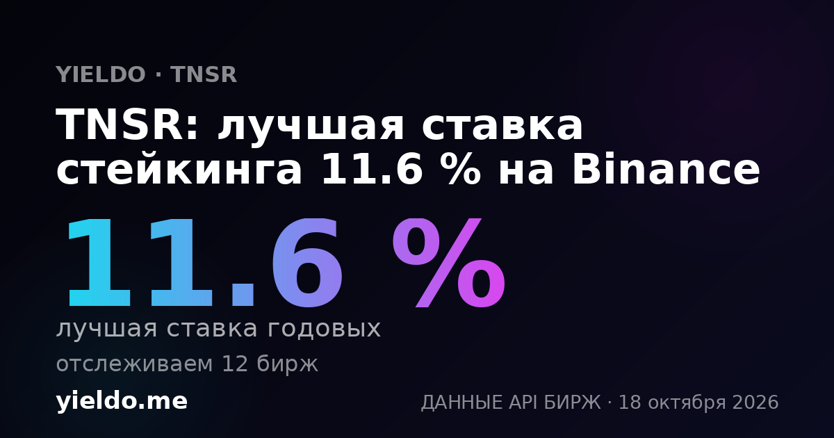 TNSR: лучшая ставка стейкинга 11.5 % на Binance