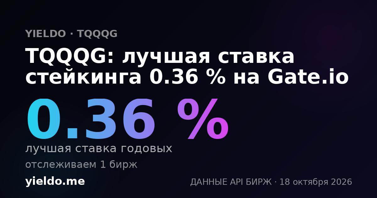 TQQQG: лучшая ставка стейкинга 0.35 % на Gate.io