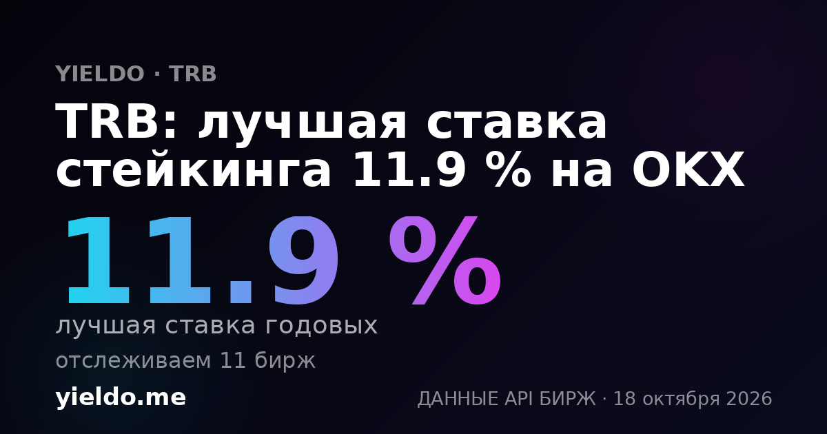 TRB: лучшая ставка стейкинга 11.4 % на OKX