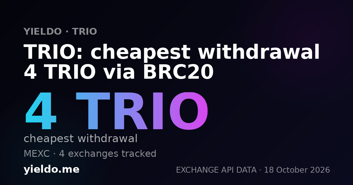 TRIO: cheapest withdrawal 4 TRIO via BRC20