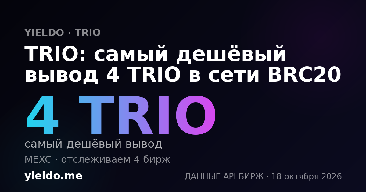 TRIO: самый дешёвый вывод 4 TRIO в сети BRC20