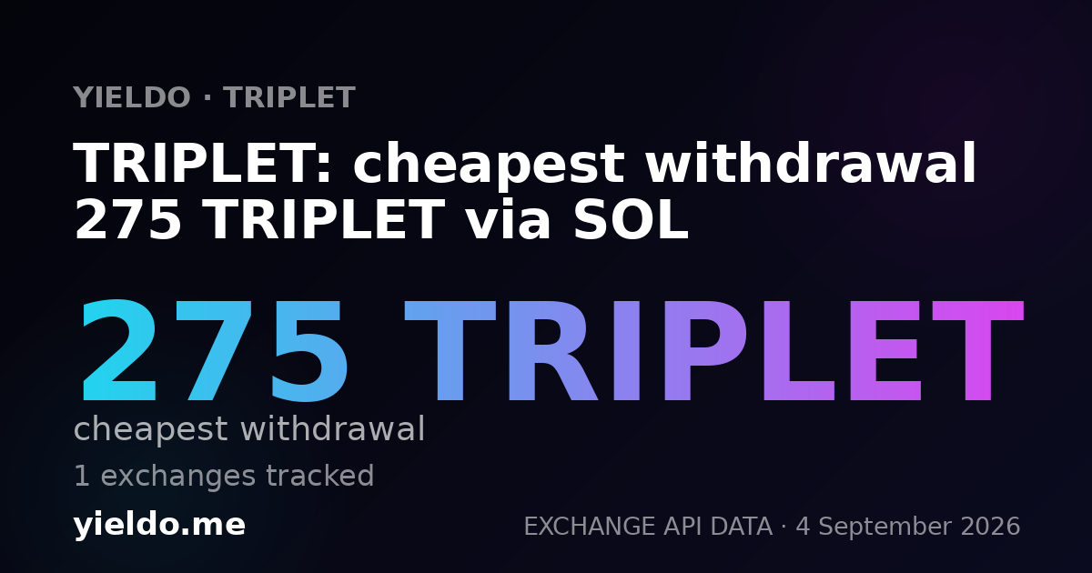 TRIPLET: cheapest withdrawal 275 TRIPLET via SOL