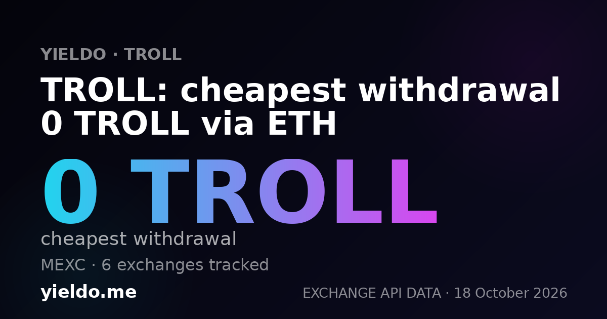 TROLL: cheapest withdrawal 0 TROLL via ETH